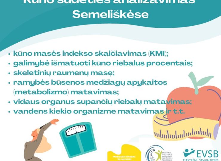 Kūno sudėties analizavimas Semeliškėse