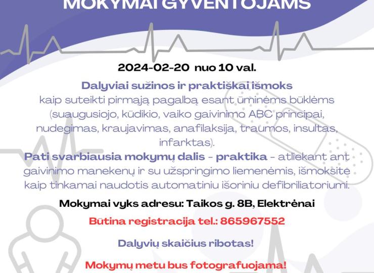 Pirmosios pagalbos mokymai gyventojams