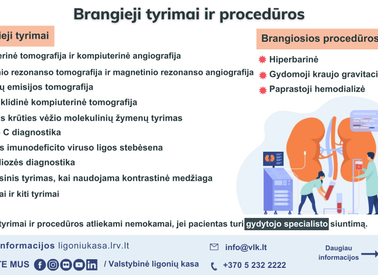 Brangieji tyrimai ir procedūros: ką naudinga žinoti?