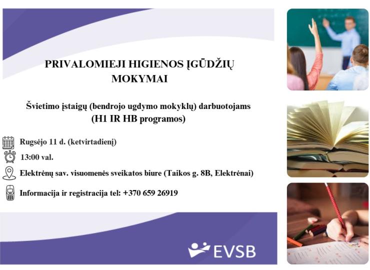 Privalomieji higienos įgūdžių mokymai