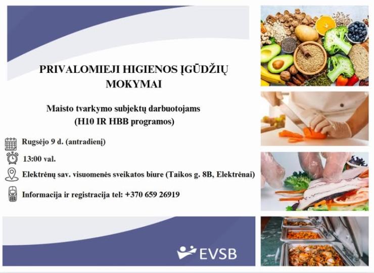 Privalomieji higienos įgūdžių mokymai