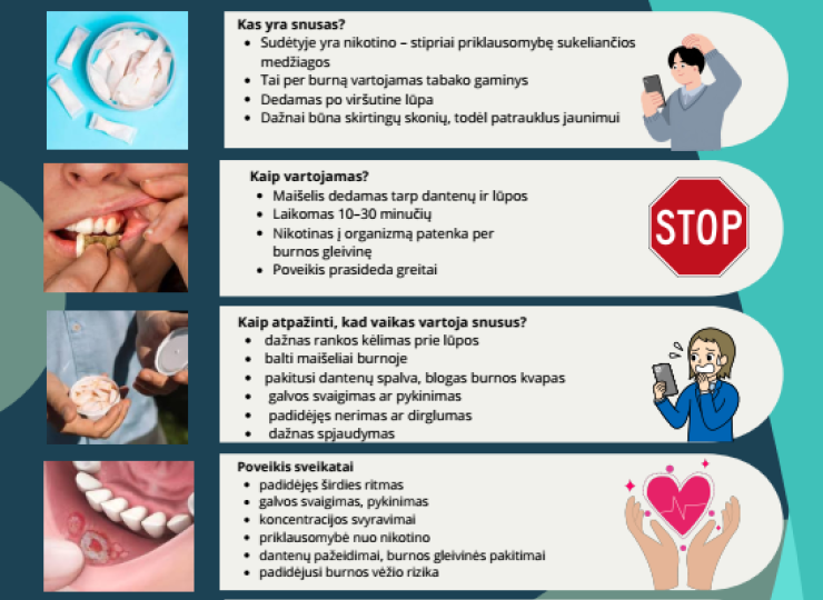Ką tėvai turi žinoti apie snusus?