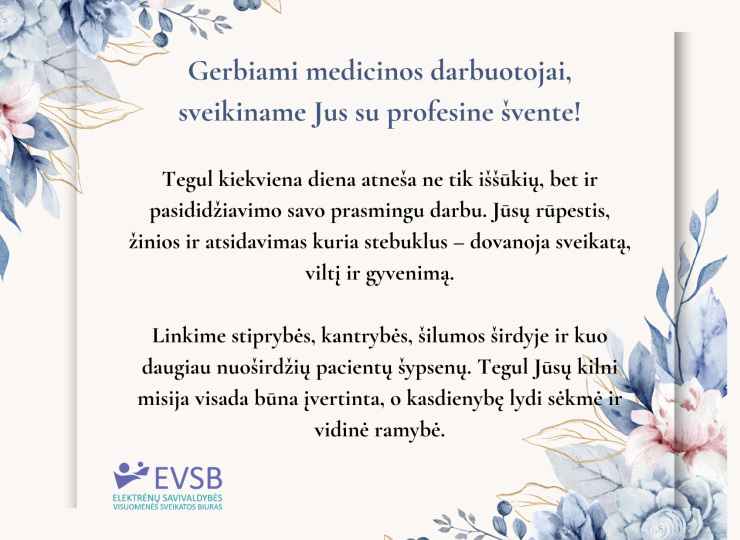 Sveikiname medicinos darbuotojus profesinės šventės proga!